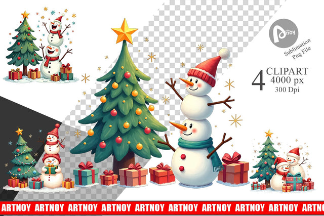 Clipart Festive Winter Whimsy Sublimation artnoy 