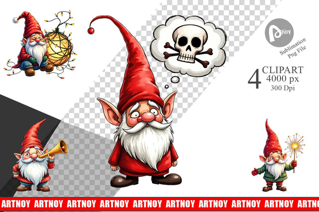 Clipart Festively Jaded: Cynical Gnome Sublimation artnoy 