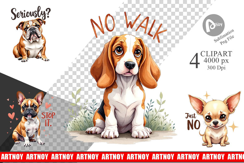 Clipart Funny Dog Watercolor Big Eye Sublimation artnoy 