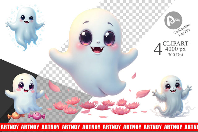 Clipart Ghostly Twists Sublimation artnoy 