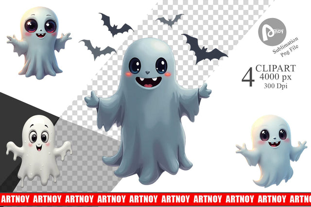 Clipart Ghostly Twists Sublimation artnoy 