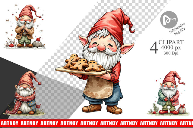 Clipart Gnome Christmas Delights Sublimation artnoy 