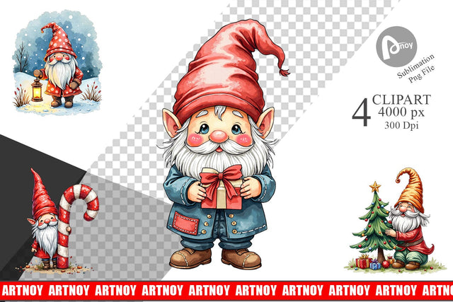 Clipart Gnome Christmas Delights Sublimation artnoy 