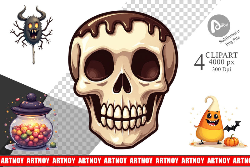 Clipart Gothic Halloween Candies and Treats Sublimation artnoy 
