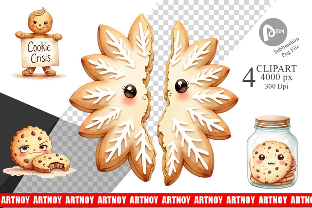 Clipart Grumpy Cookies Sublimation artnoy 