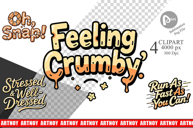 Clipart Grumpy Gingerbread Man Quotes Sublimation artnoy 