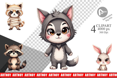 Clipart Halloween Critters Sublimation artnoy 