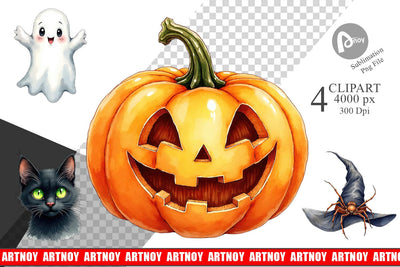 Clipart Halloween Wonders Watercolor Sublimation artnoy 