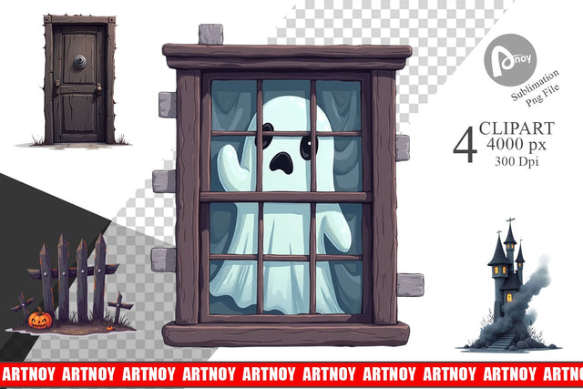 Clipart Haunted Elements Sublimation artnoy 