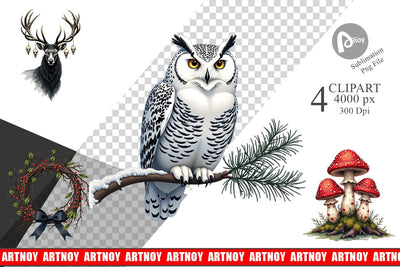 Clipart Haunted Forest Gothic Christmas Sublimation artnoy 