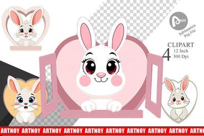 Clipart Heart Bunny Sublimation artnoy 