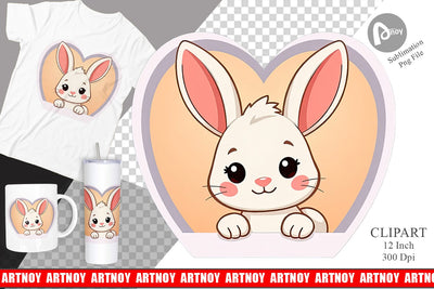 Clipart Heart Bunny Sublimation artnoy 