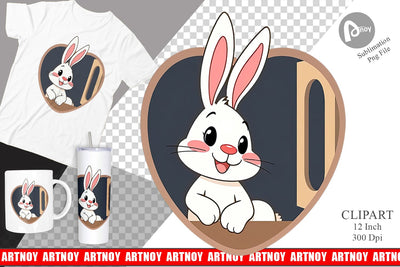 Clipart Heart Bunny Sublimation artnoy 