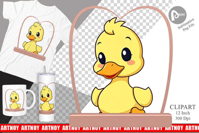 Clipart Heart Duck Sublimation artnoy 