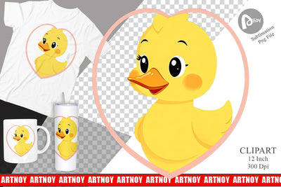 Clipart Heart Duck Sublimation artnoy 