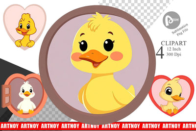 Clipart Heart Duck Sublimation artnoy 