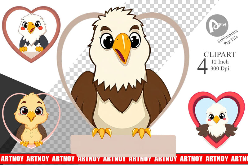 Clipart Heart Eagle Sublimation artnoy 