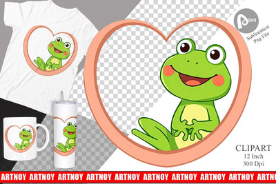 Clipart Heart Frog Sublimation artnoy 