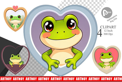 Clipart Heart Frog Sublimation artnoy 