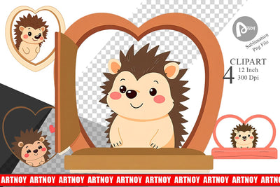 Clipart Heart Hedgehog Sublimation artnoy 