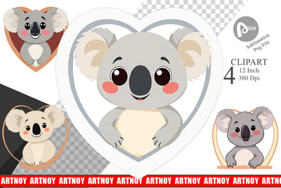 Clipart Heart Koala Sublimation artnoy 
