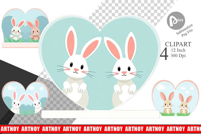 Clipart Heart Rabbit Sublimation artnoy 