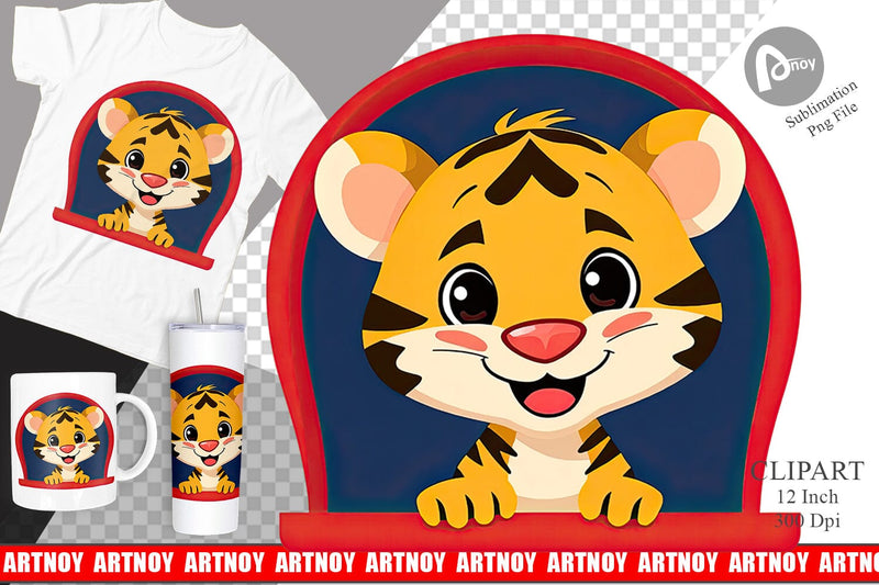 Clipart Heart Tiger Sublimation artnoy 