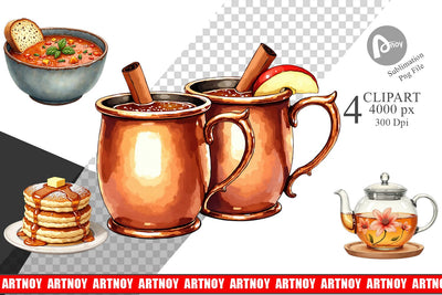Clipart Hygge Winter Kitchen Sublimation artnoy 
