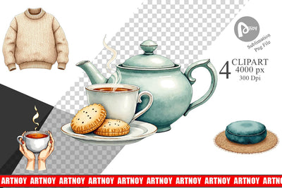Clipart Hygge Winter Selfcare Sublimation artnoy 