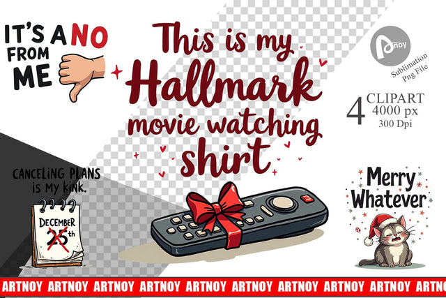 Clipart Introvert's Grumpy Christmas Sublimation artnoy 