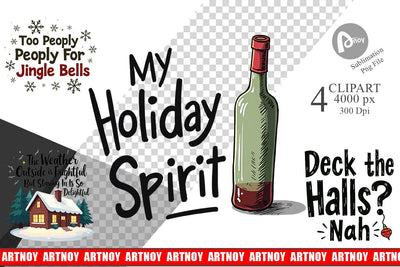 Clipart Introvert's Grumpy Christmas Sublimation artnoy 