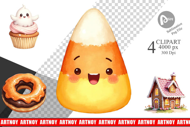 Clipart Kawaii Halloween Sweets Sublimation artnoy 