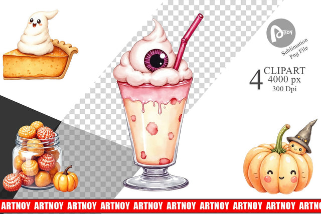 Clipart Kawaii Halloween Sweets Sublimation artnoy 
