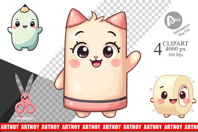 Clipart Kawaii Stationery Sublimation artnoy 