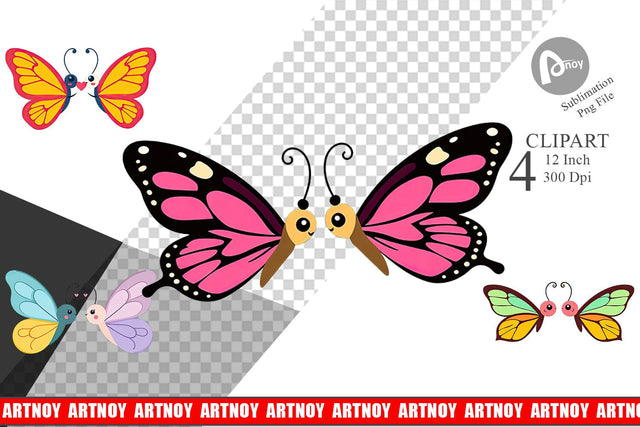 Clipart Love Butterfly Sublimation artnoy 