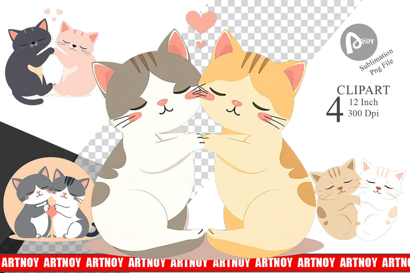 Clipart Love Cat Sublimation artnoy 