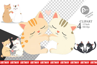 Clipart Love Cat Sublimation artnoy 