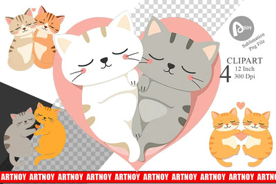 Clipart Love Cat Sublimation artnoy 