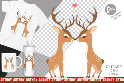 Clipart Love Deer Sublimation artnoy 