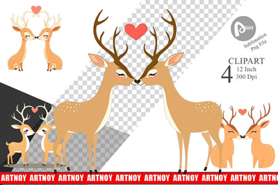 Clipart Love Deer Sublimation artnoy 