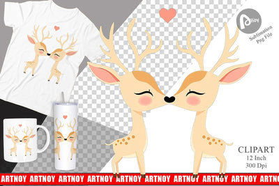 Clipart Love Deer Sublimation artnoy 