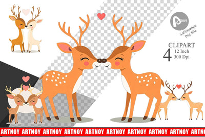 Clipart Love Deer Sublimation artnoy 