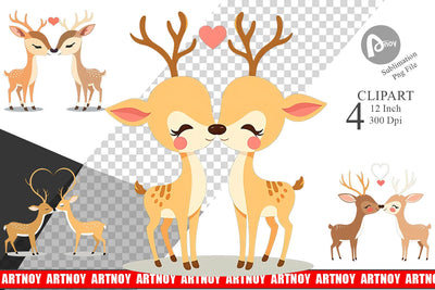 Clipart Love Deer Sublimation artnoy 