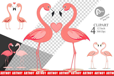 Clipart Love Flamingo Sublimation artnoy 
