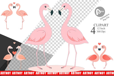 Clipart Love Flamingo Sublimation artnoy 