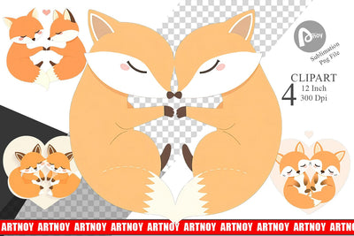 Clipart Love Fox Sublimation artnoy 