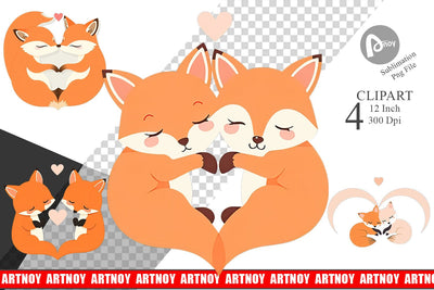 Clipart Love Fox Sublimation artnoy 