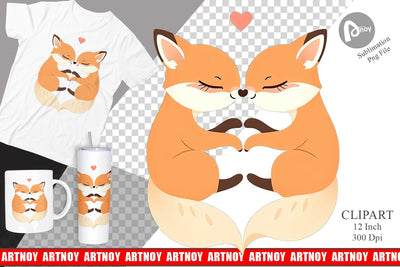Clipart Love Fox Sublimation artnoy 