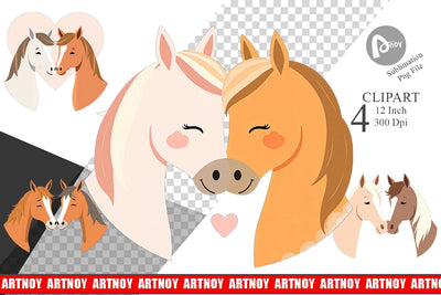 Clipart Love Horse Sublimation artnoy 