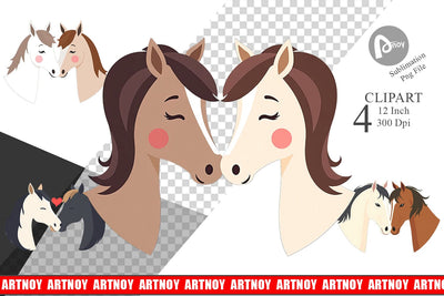 Clipart Love Horse Sublimation artnoy 